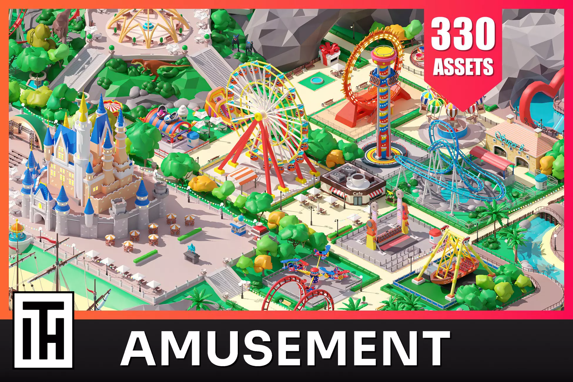 Amusement Park - Low Poly Asset Pack by ithappy -free download