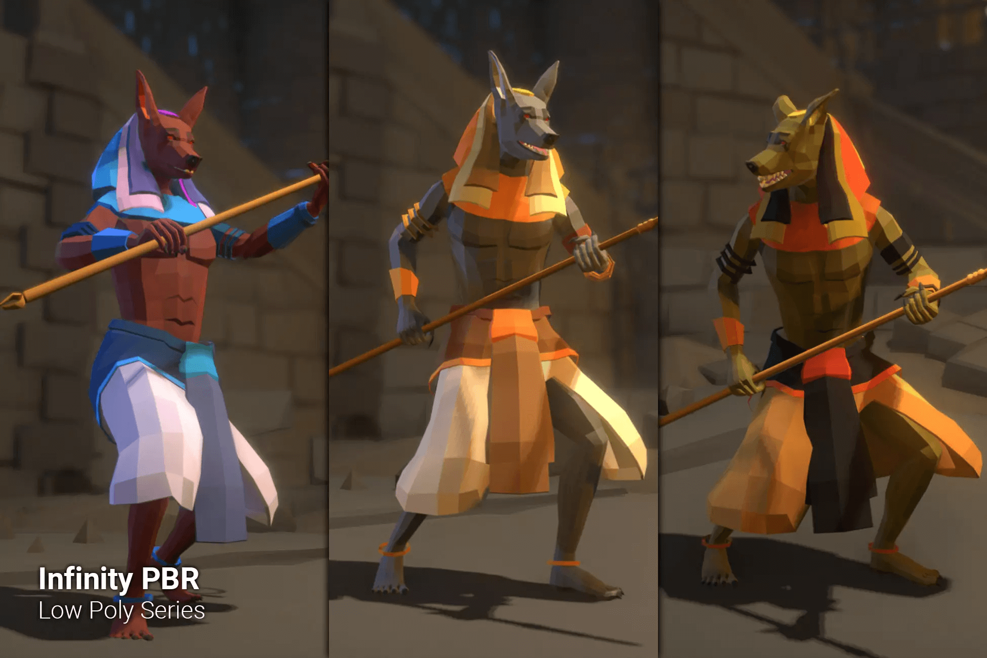 Download the free Fantasy RPG, Low Poly Character: Anubis