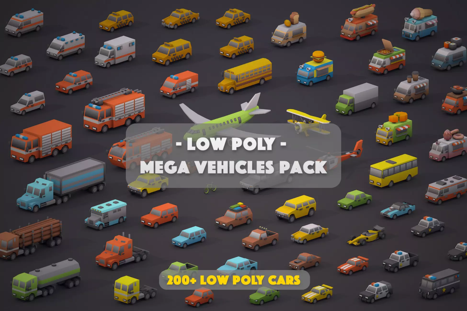 Low Poly Mega Vehicles Pack