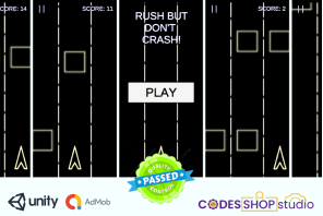 Rush But Don't Crush - 3 line runner game