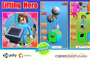 Lifting Hero Gym Tap Clicker 3D Game Unity Source Code